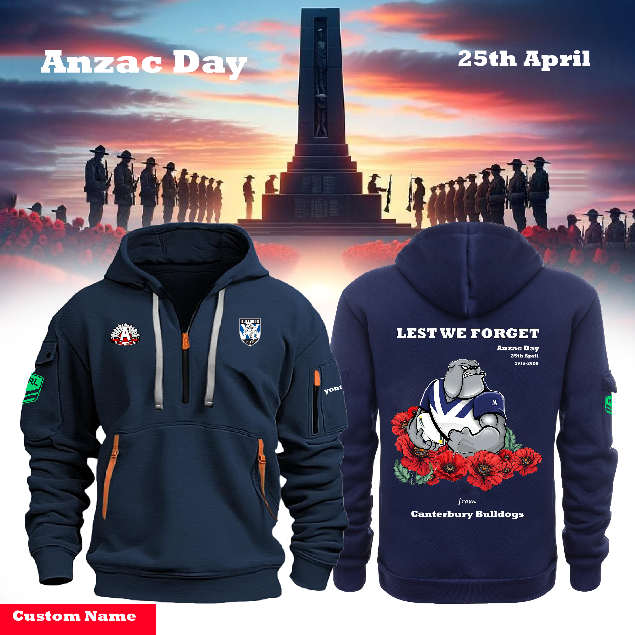 Canterbury Bulldogs ANZAC Day New Hoodie