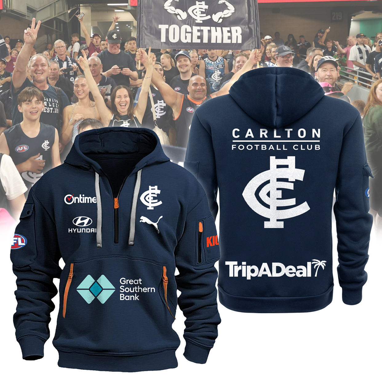 Carlton Blues AFL New Zip Hoodie