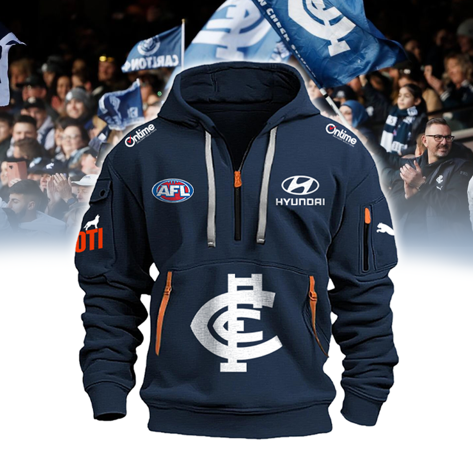 Carlton Blues AFL New Zip Hoodie