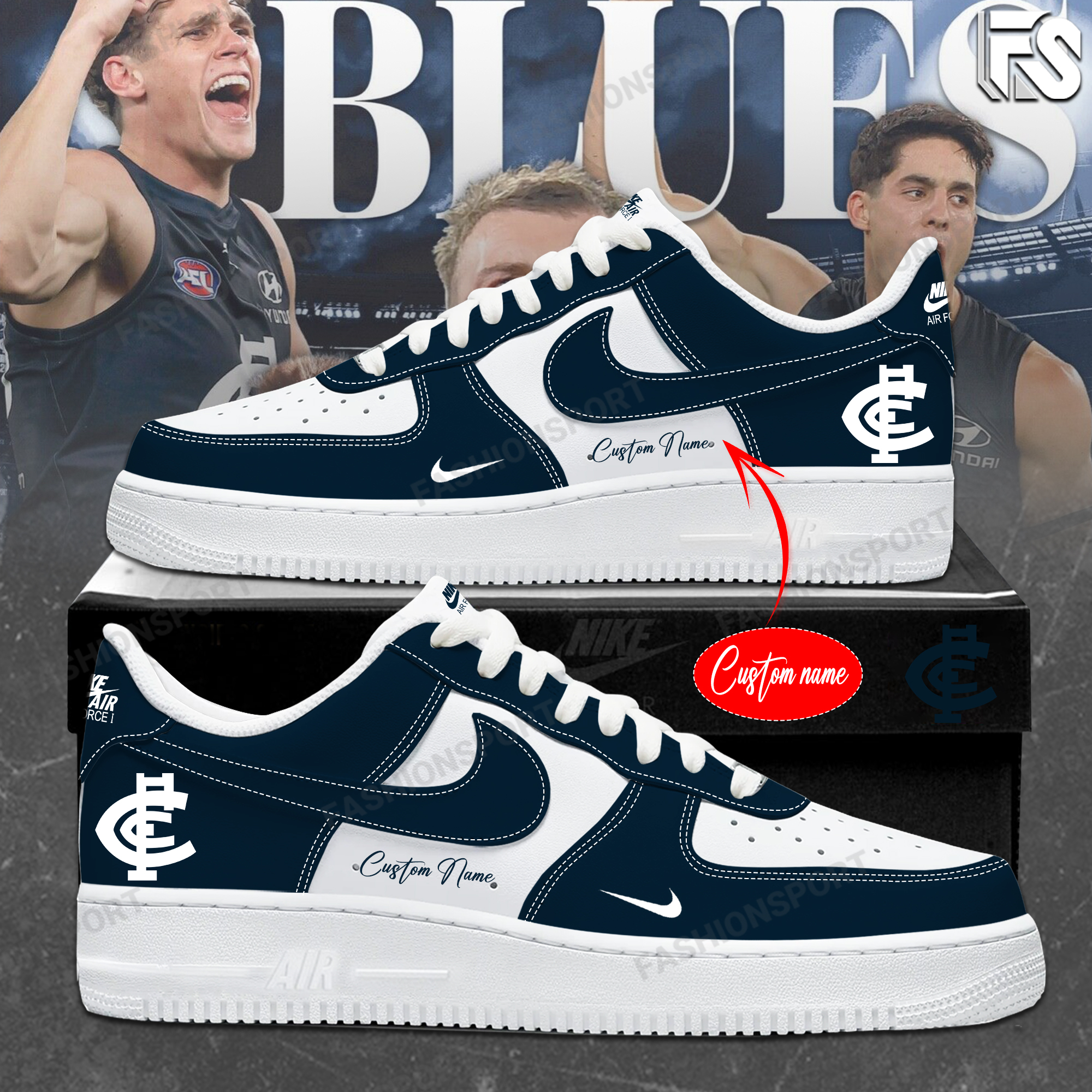 Carlton Blues x AF1 Shoes