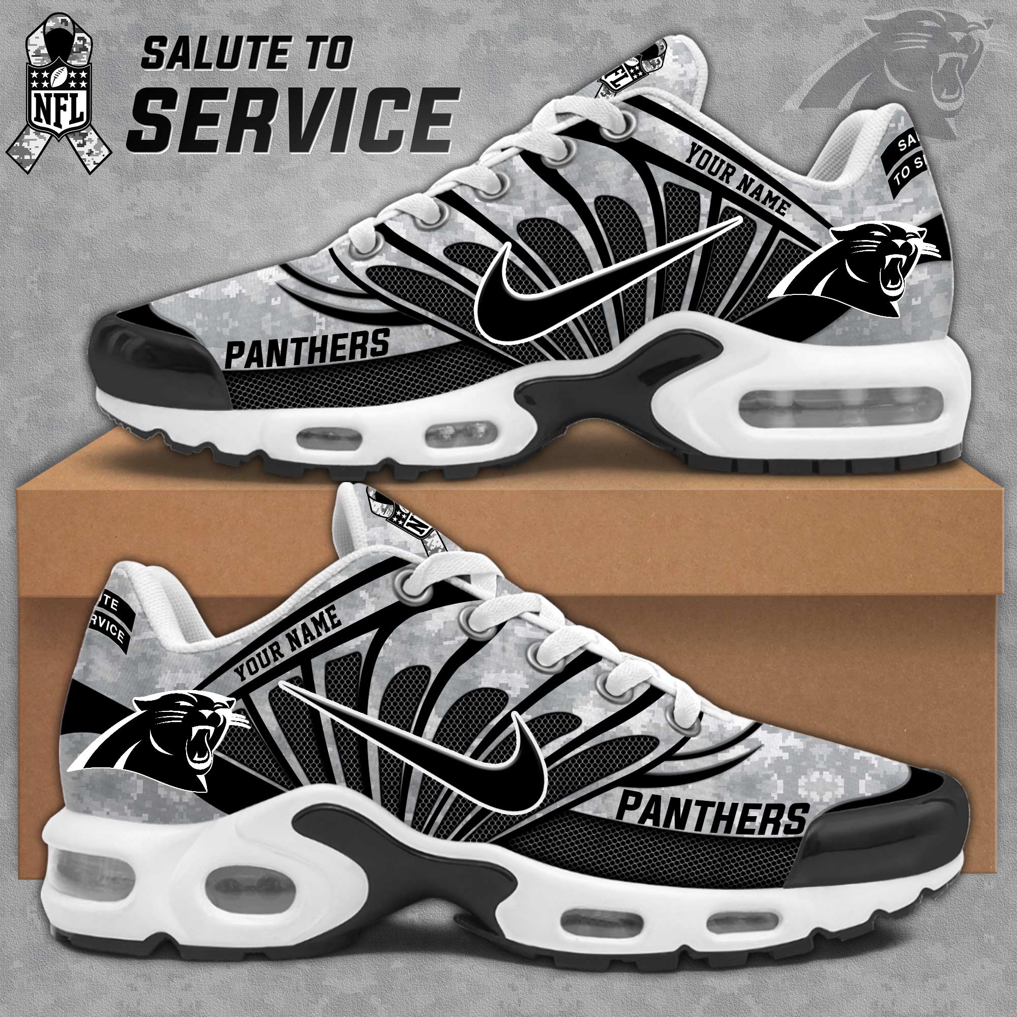 Carolina Panther Personalized Shoes