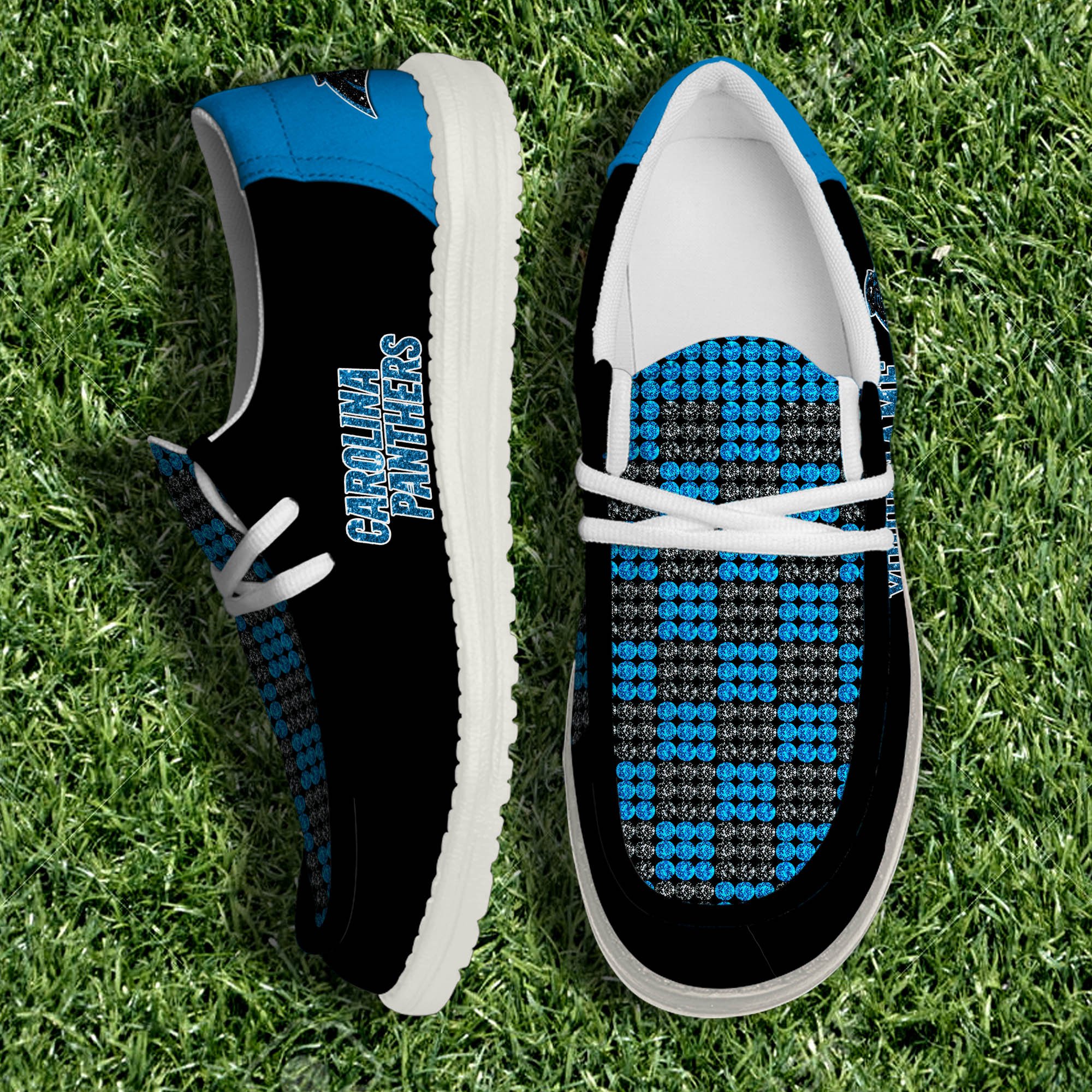 Carolina Panthers 32 Teams HeyDude Canvas Loafer Shoes Personalized Your Name