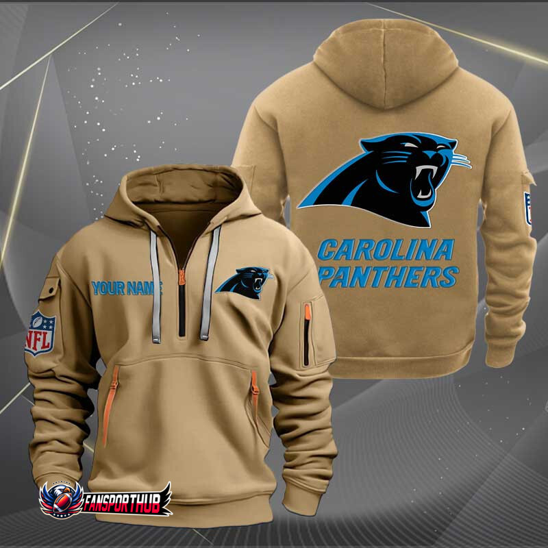 Carolina Panthers New Personalized Quarter Zip Hoodie AZBTQZH000212