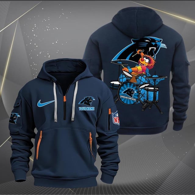 Carolina Panthers Premium Personalized Quarter Zip Hoodie AZBTCQZH000005