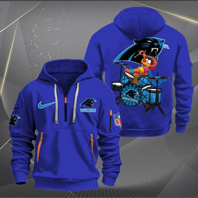 Carolina Panthers Premium Personalized Quarter Zip Hoodie AZBTCQZH000005
