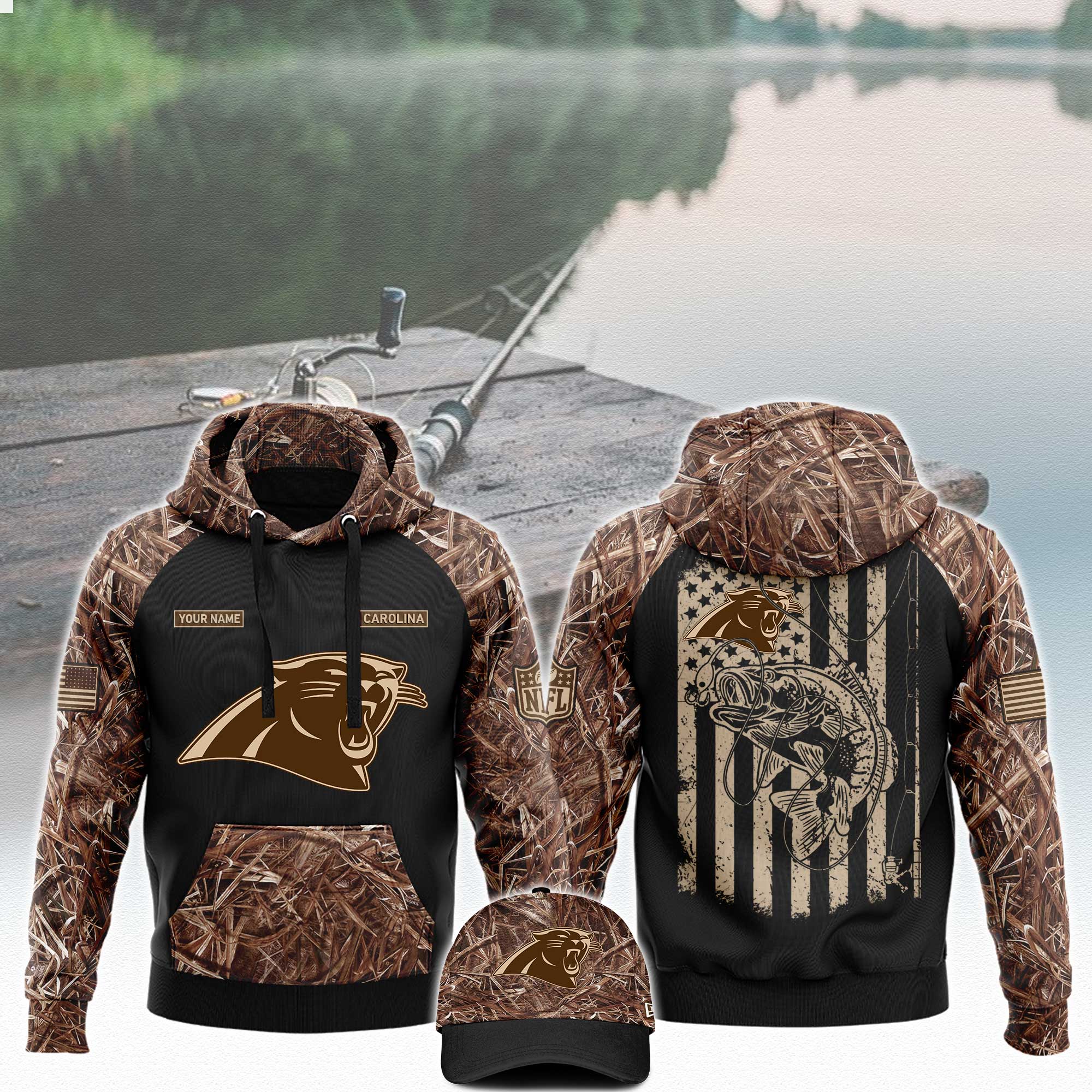 Carolina Panthers x Fishing   Hoodie  V3