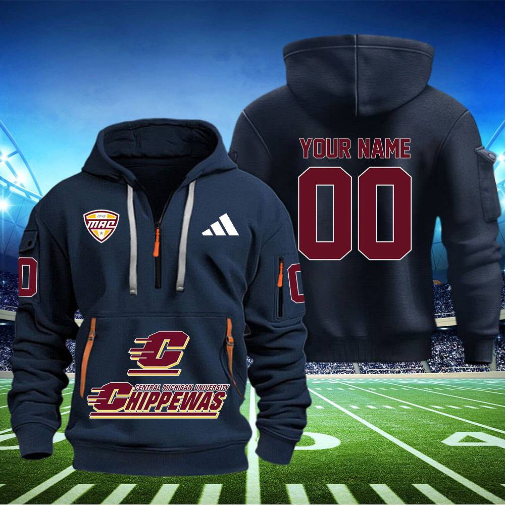 Central Michigan Chippewas Football Quarter Zip Hoodie