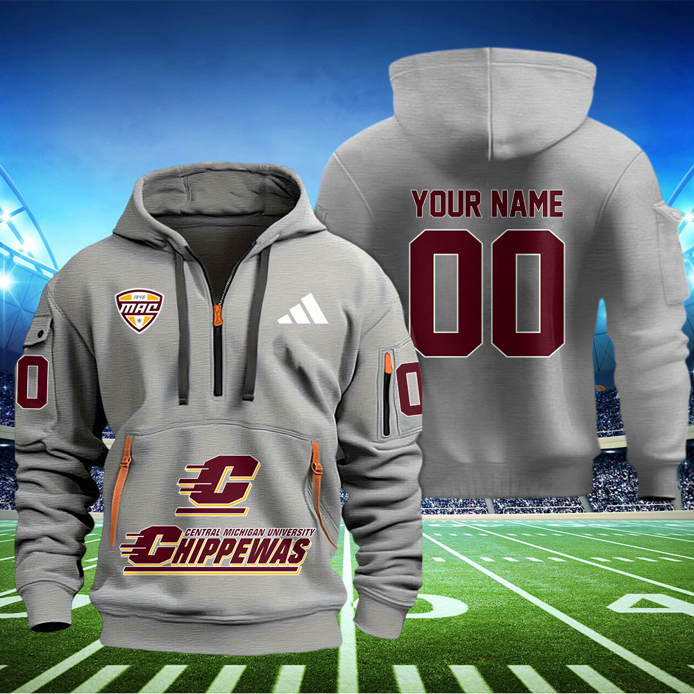 Central Michigan Chippewas Football Quarter Zip Hoodie