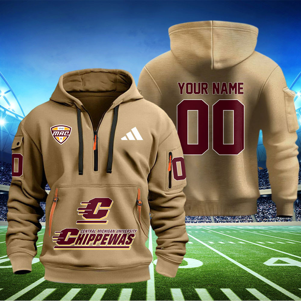 Central Michigan Chippewas Football Quarter Zip Hoodie