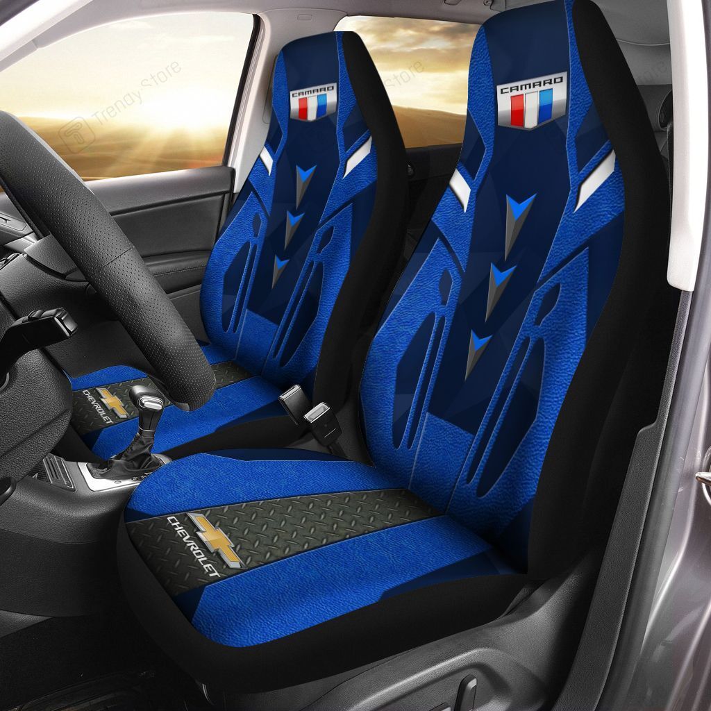 Chevrolet Camaro Car Seat Cover (Set Of 2) Ver1 (Blue)