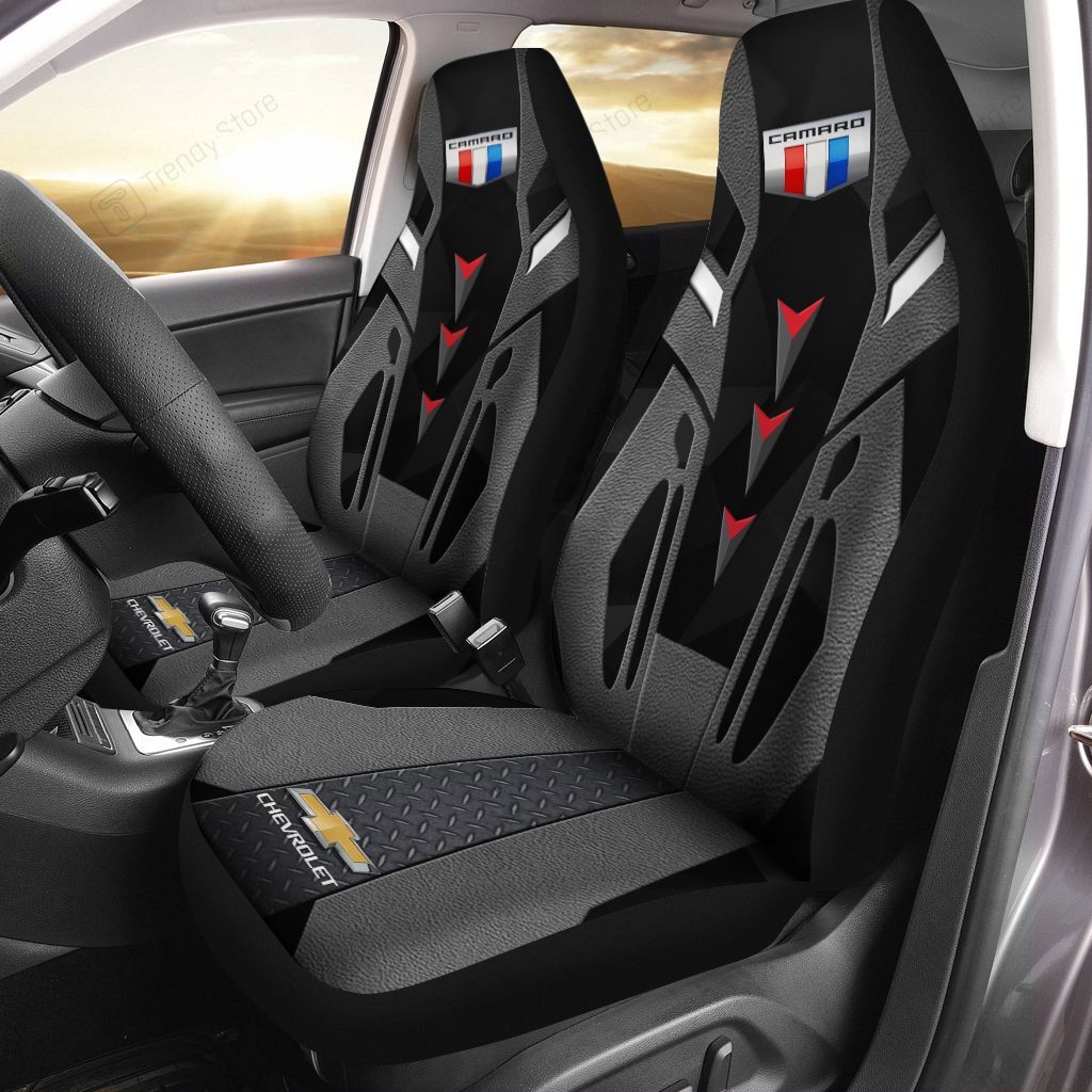 Chevrolet Camaro Car Seat Cover (Set Of 2) Ver1 (Dark Grey)