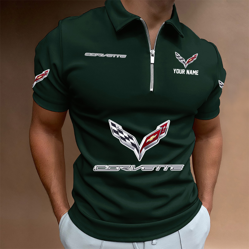 Chevrolet Corvette C7 Man Zip Polo Shirt