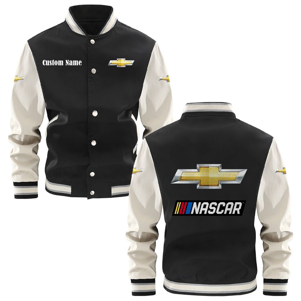 Chevy Nascar Varsity Jacket, Baseball jacket, Letterman Jacket Customize Name, Multicolor