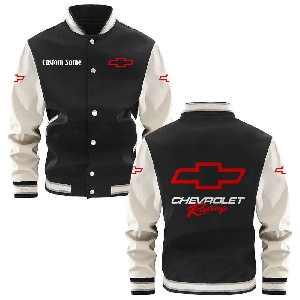 Chevy Racing Varsity Jacket, Baseball jacket, Letterman Jacket Customize Name, Multicolor