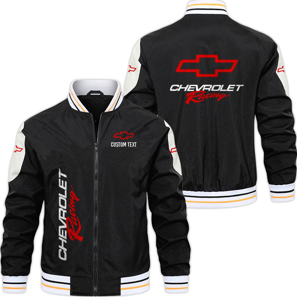 Chevy Racing Varsity Jacket, Zipper Jackets Customize Name