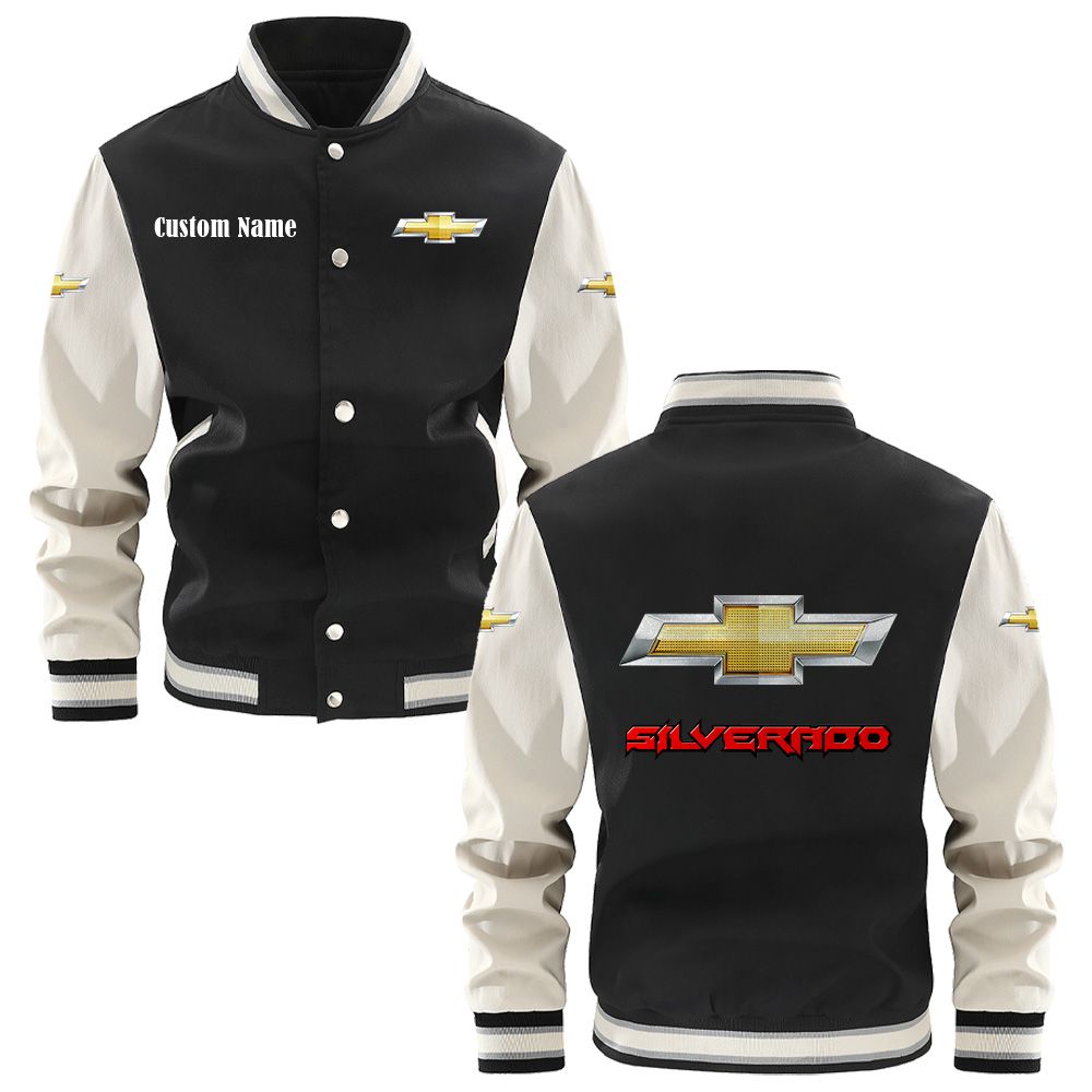 Chevy Silverado Varsity Jacket, Baseball jacket, Letterman Jacket Customize Name, Multicolor
