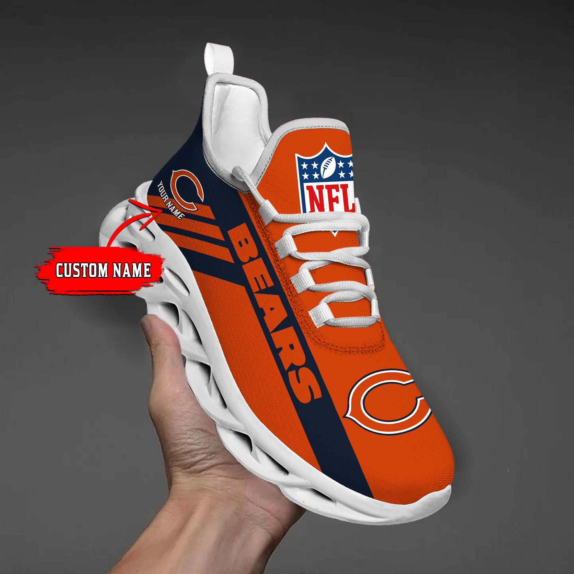 Chicago Bears Custom Name Max Soul Shoes