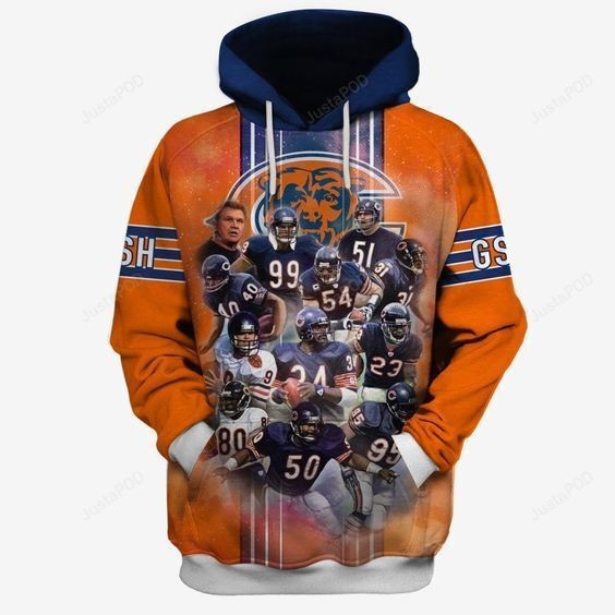 Chicago Bears Hall Of Famers Football Brown Hoodie & Zip Hoodie