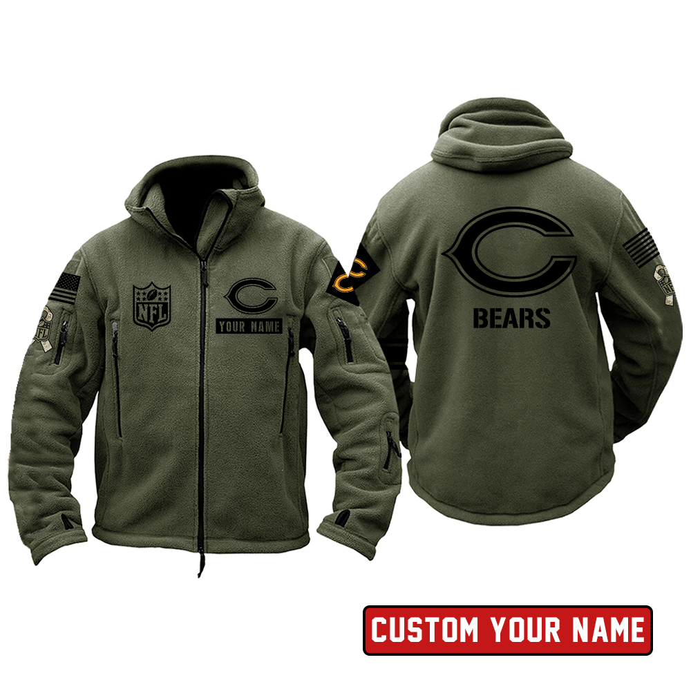 Chicago Bears Salute To Service Personalized H267 Fleece Tactical Jacket Set SP06122306ID02DS01