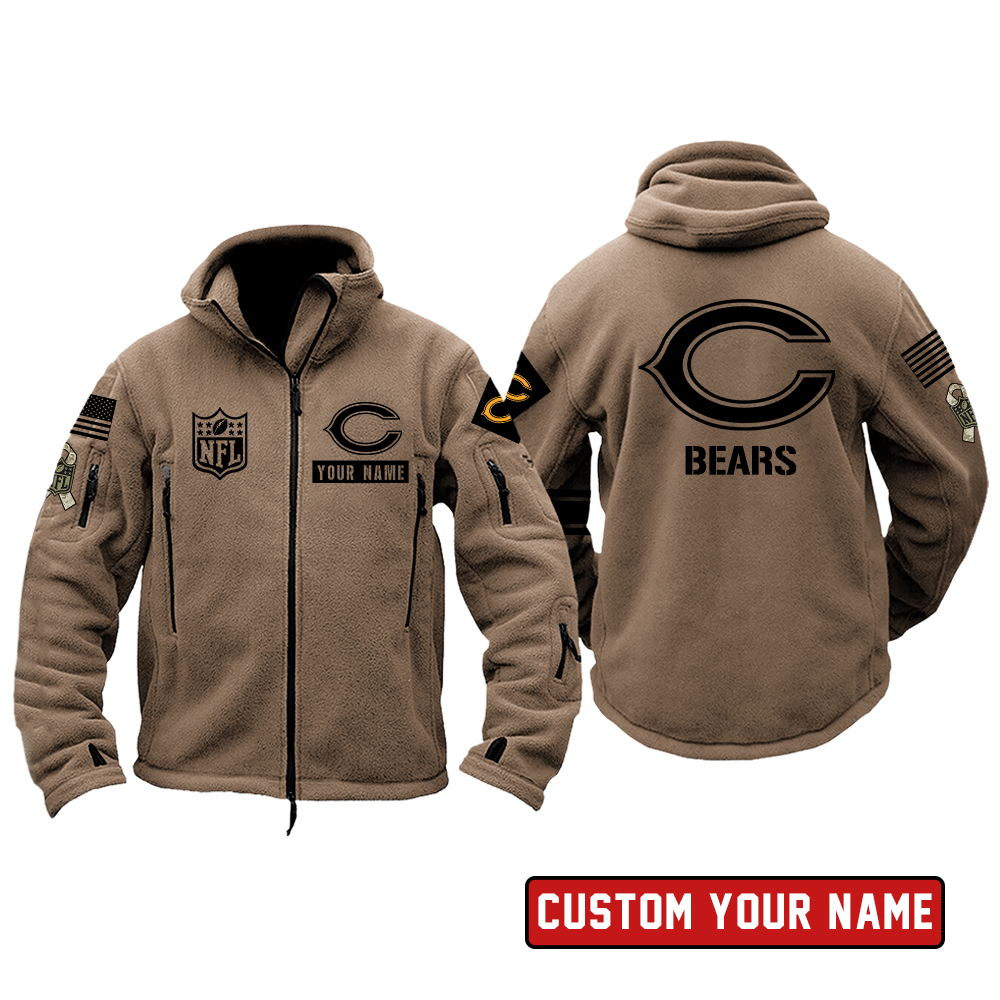 Chicago Bears Salute To Service Personalized H267 Fleece Tactical Jacket Set SP06122306ID02DS01