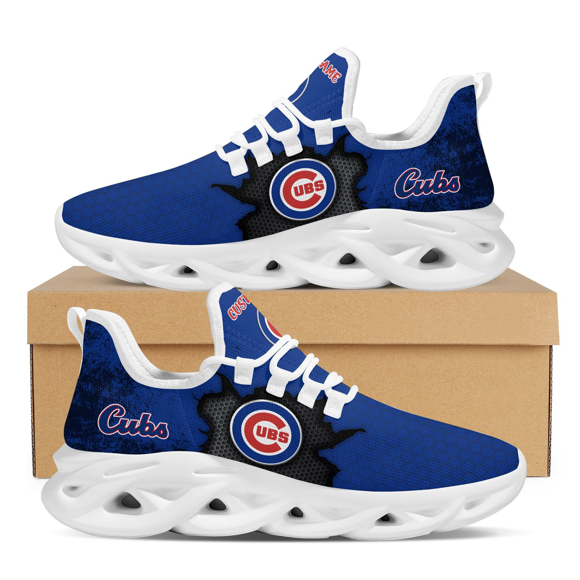 Chicago Cubs Cracked Design Trending Max Soul Clunky Sneaker Shoes  Custom Name Personalized