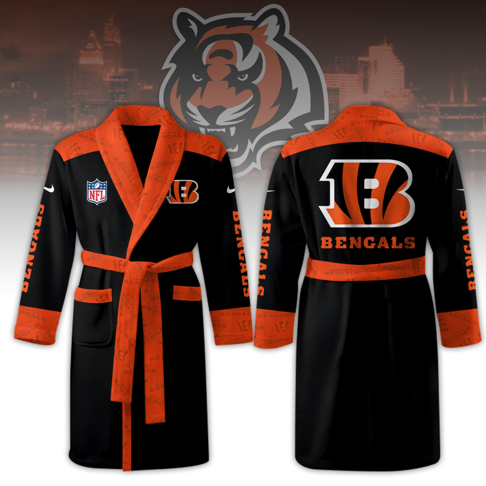 Cincinnati Bengals Bathrobe  Luxurious Comfort Meets Sporty Style