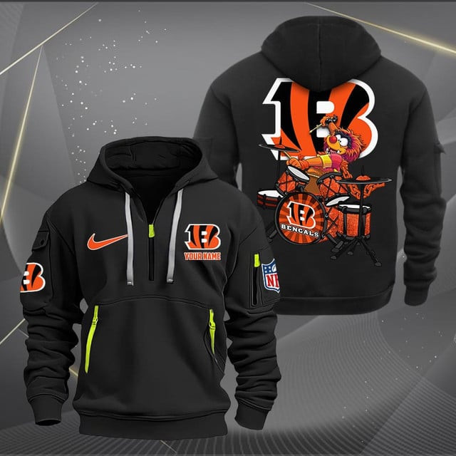 Cincinnati Bengals Premium Personalized Quarter Zip Hoodie AZBTCQZH000007