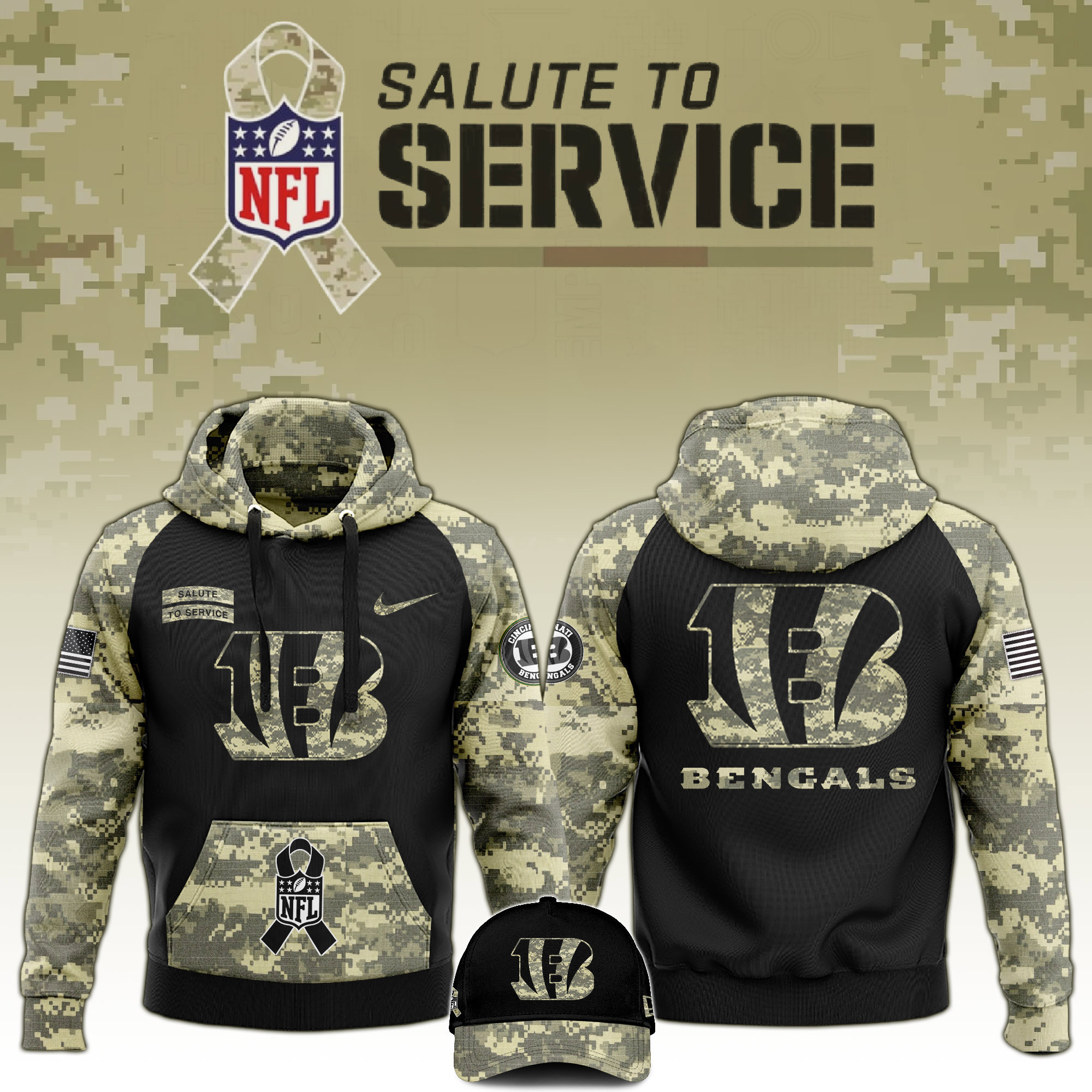Cincinnati Bengals Veterans Day Hoodie