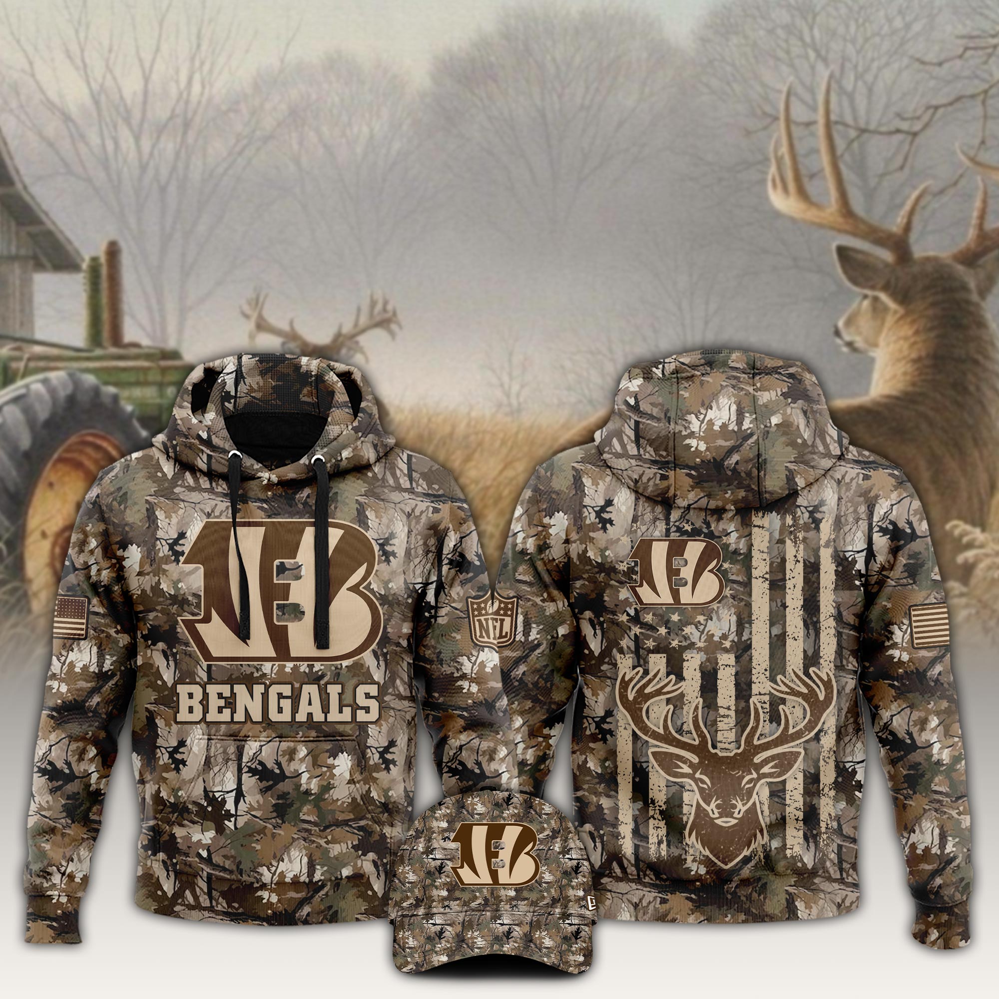 Cincinnati Bengals x Hunting Hoodie s V4