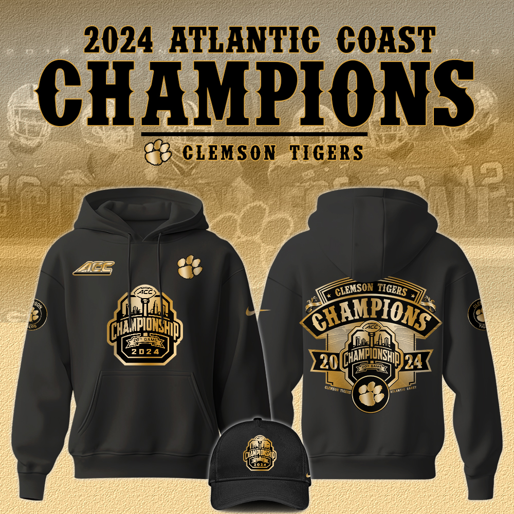 Clemson Tigers Atlantic Coast Champions   Hoodie
