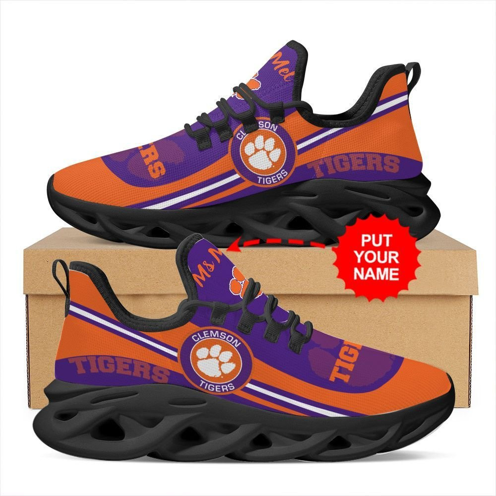 Clemson Tigers Custom Name Personalized Max Soul Sneakers Shoes