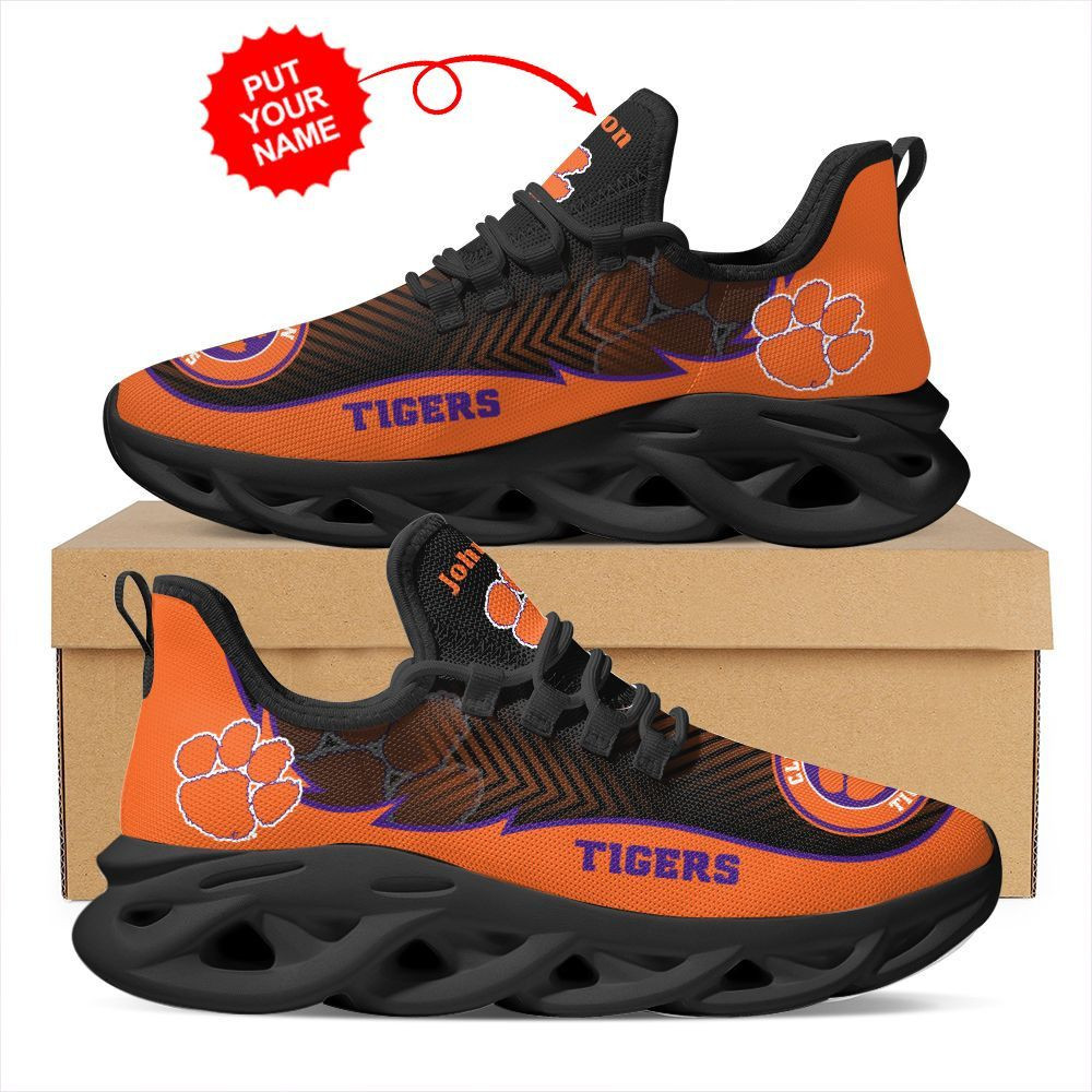 Clemson Tigers Custom Name Personalized Max Soul Sneakers Shoes
