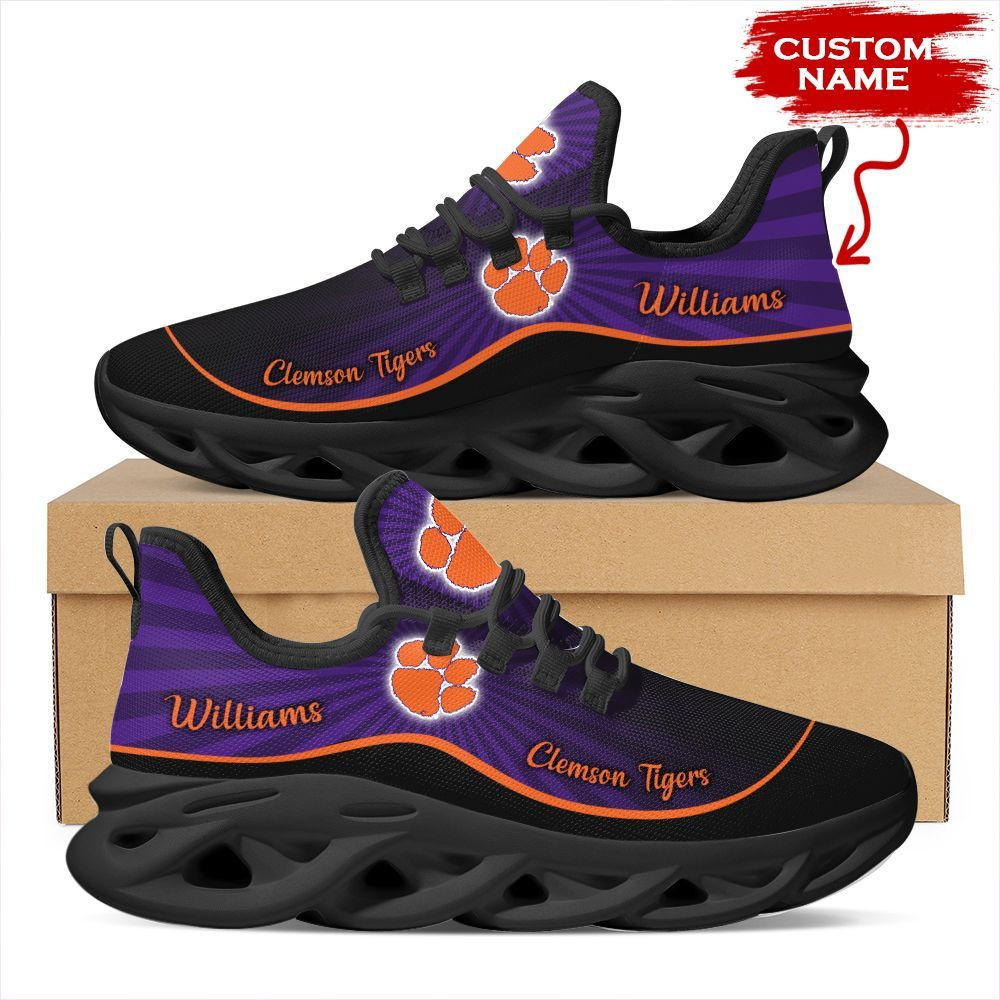 Clemson Tigers Custom Name Personalized Max Soul Sneakers Shoes