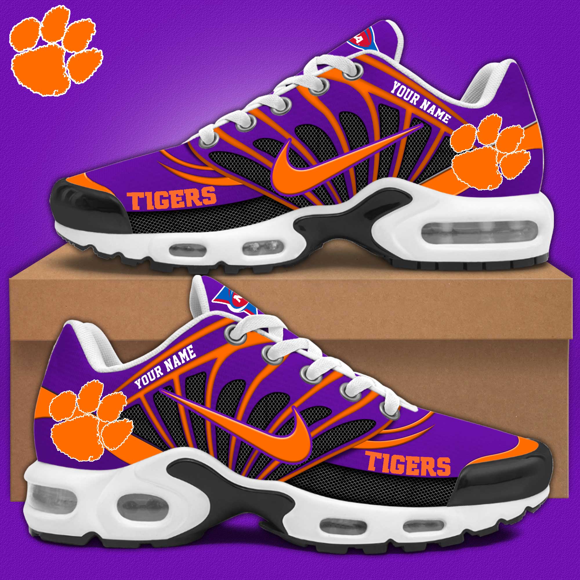 Clemson Tigers Football Air Max Plus Sneakers