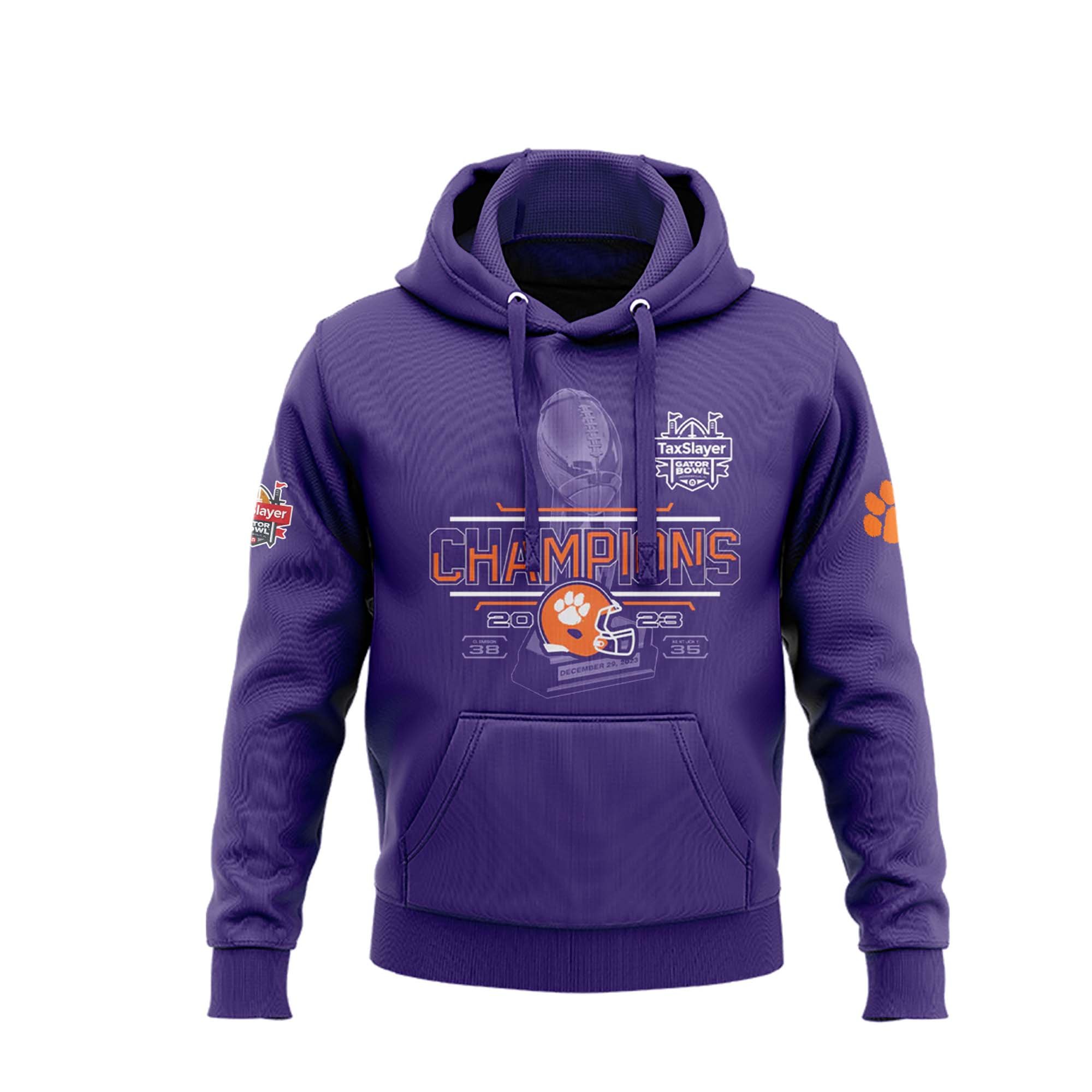 Clemson Tigers Gator Bowl Champions Hoodie V1