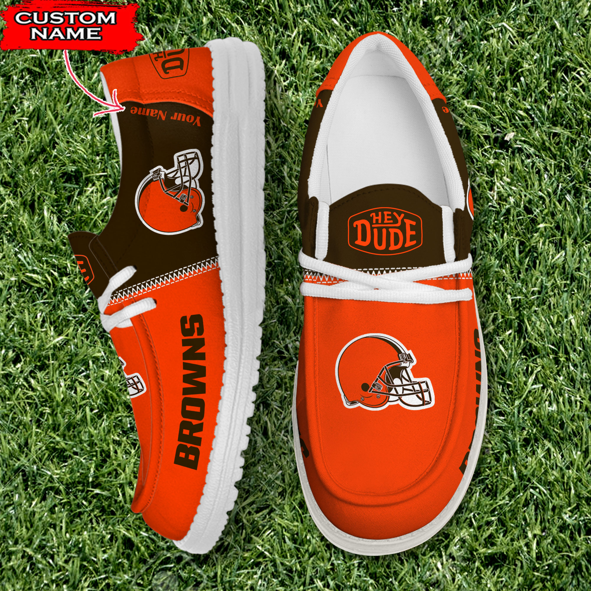 Cleveland Browns Personalized Your Name 32 Teams Hey Dude Shoes