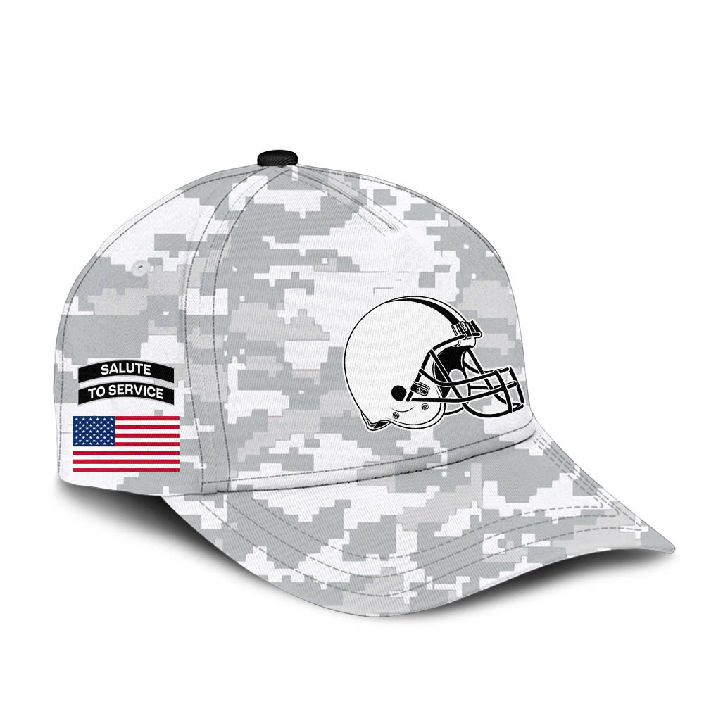 Cleveland Browns Salute to Service Club Fleece Pullover Arctic Camo Hoodie