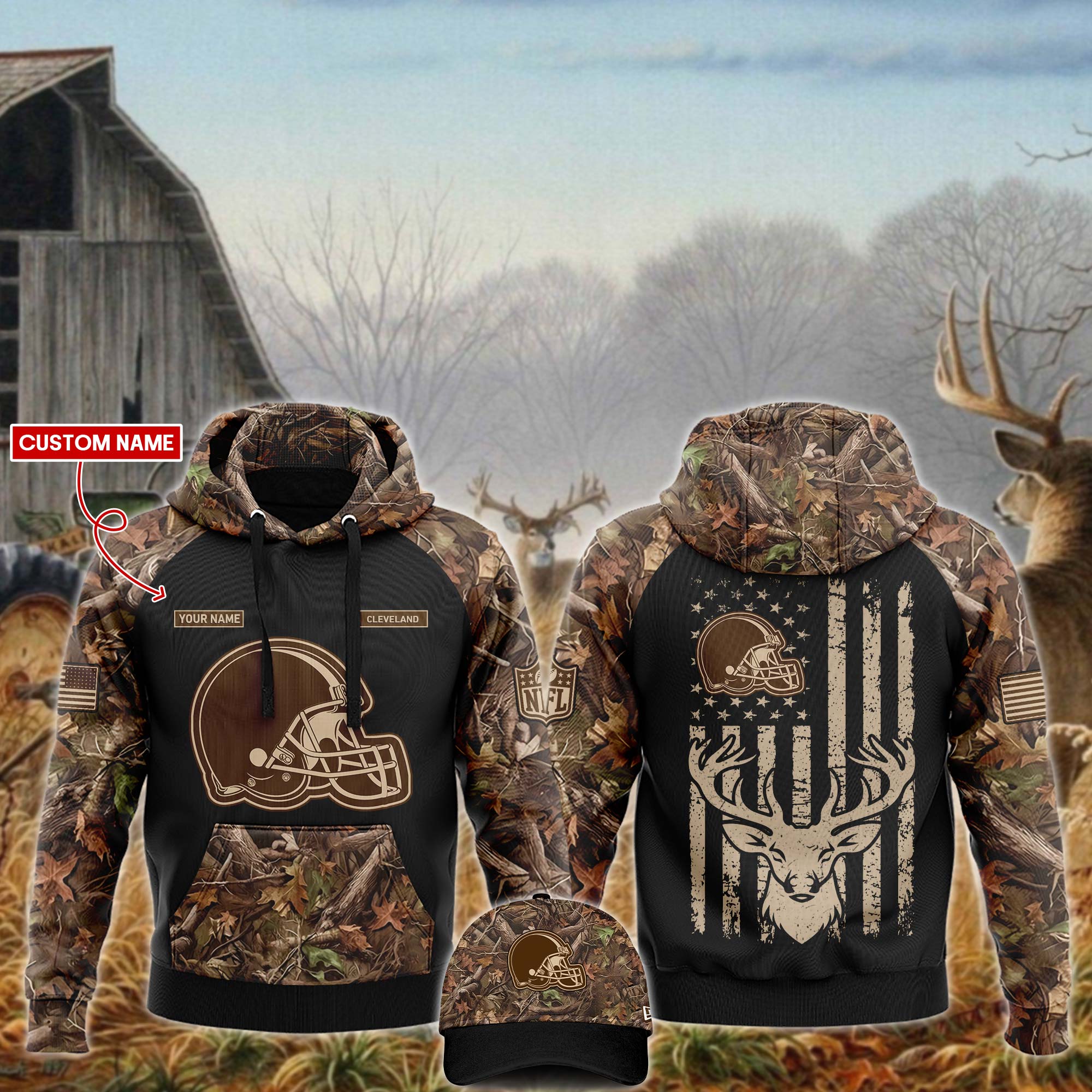 Cleveland Browns  x Hunting   Hoodie