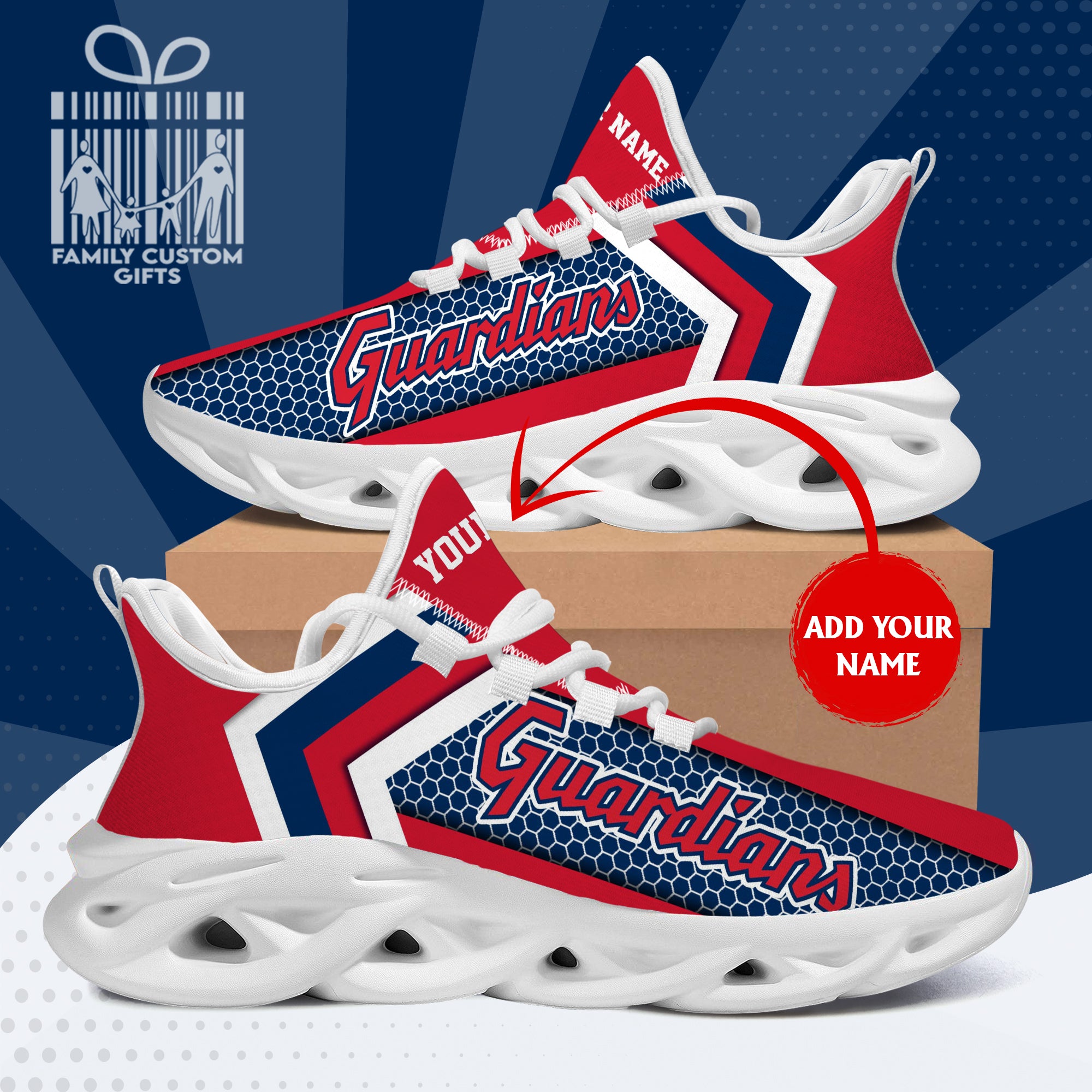 Cleveland Guardians Custom Baseball Personalized Max Soul Sneakers Running Sport Shoes