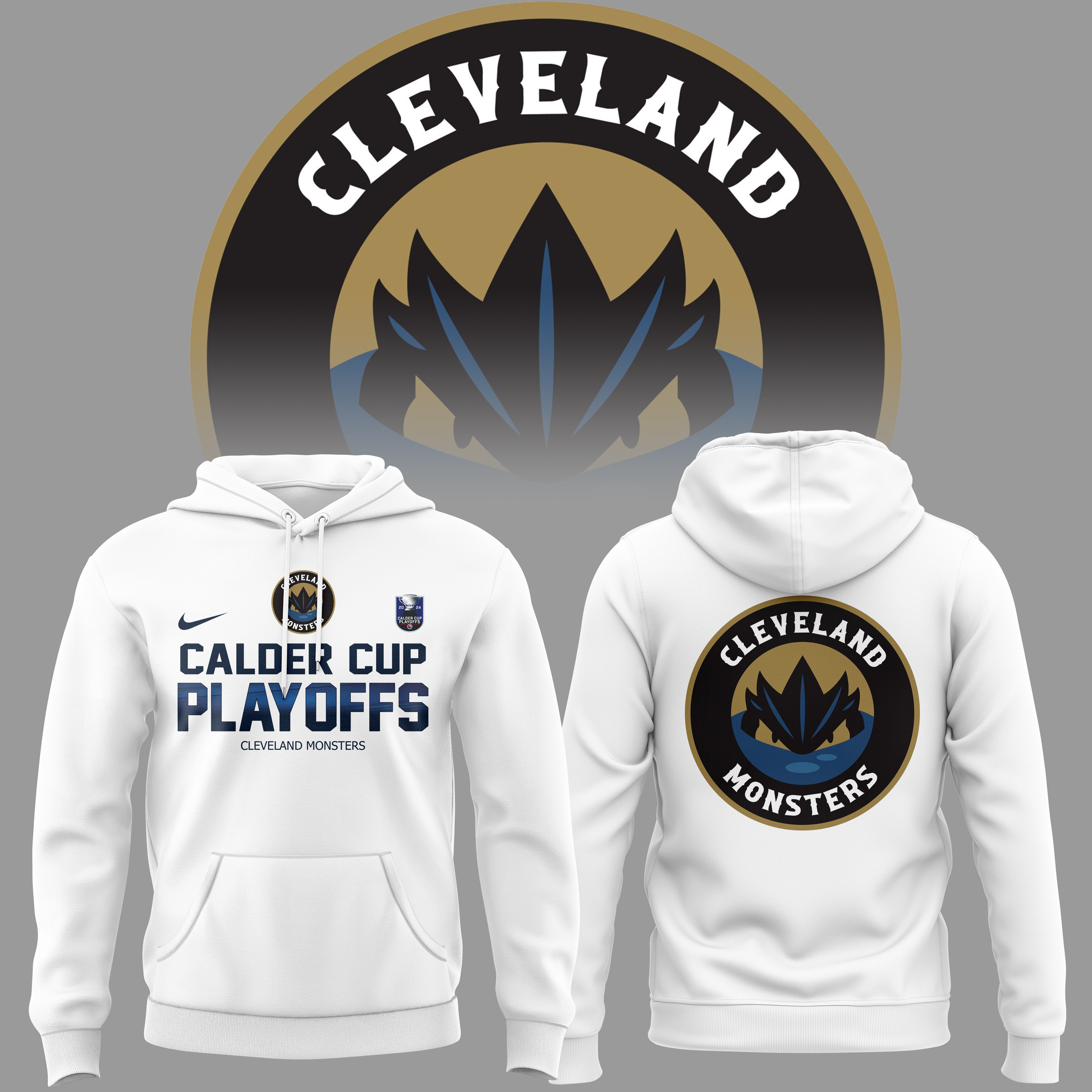Cleveland Monsters Hockey Custom Name And Number Hoodie