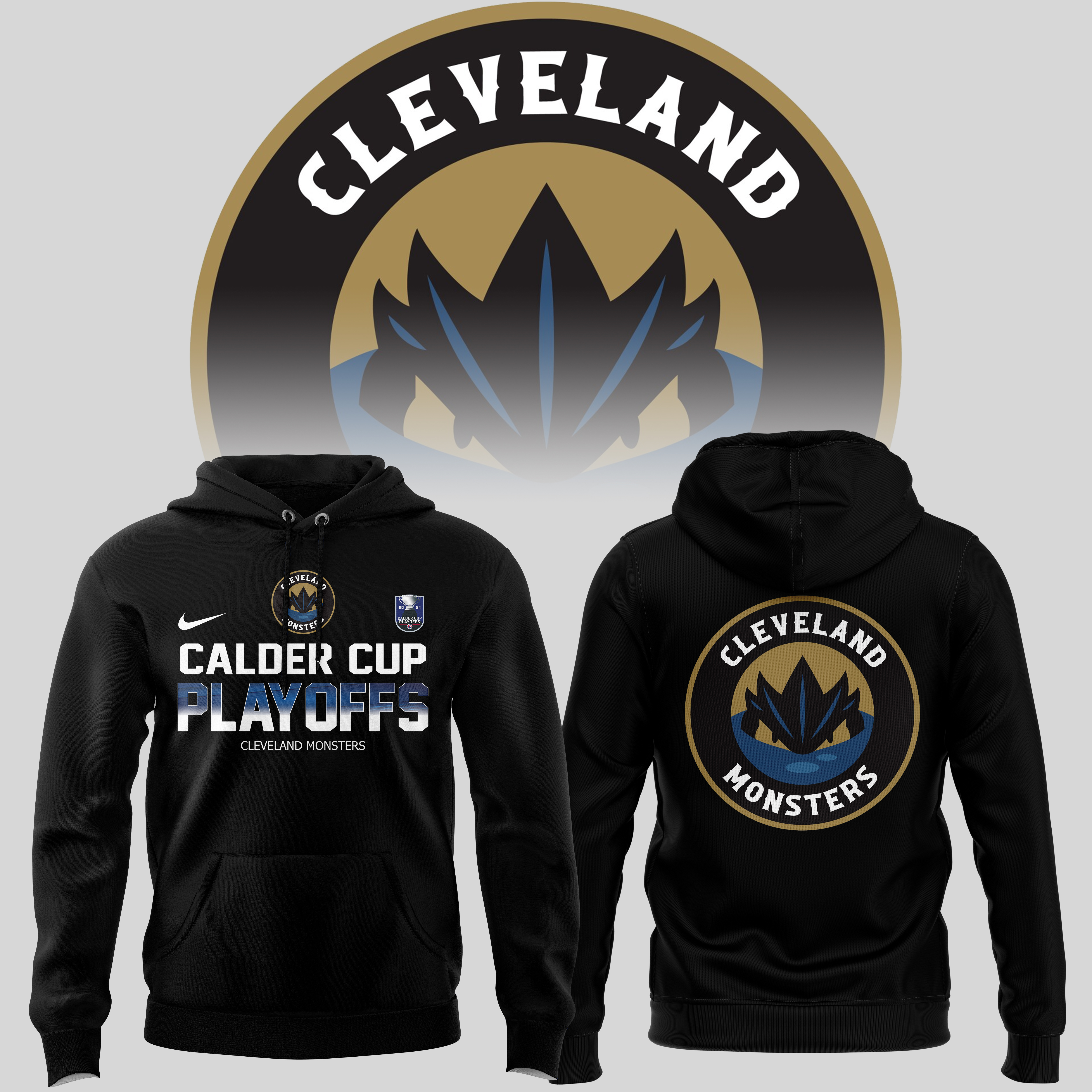 Cleveland Monsters Hockey Custom Name And Number Hoodie