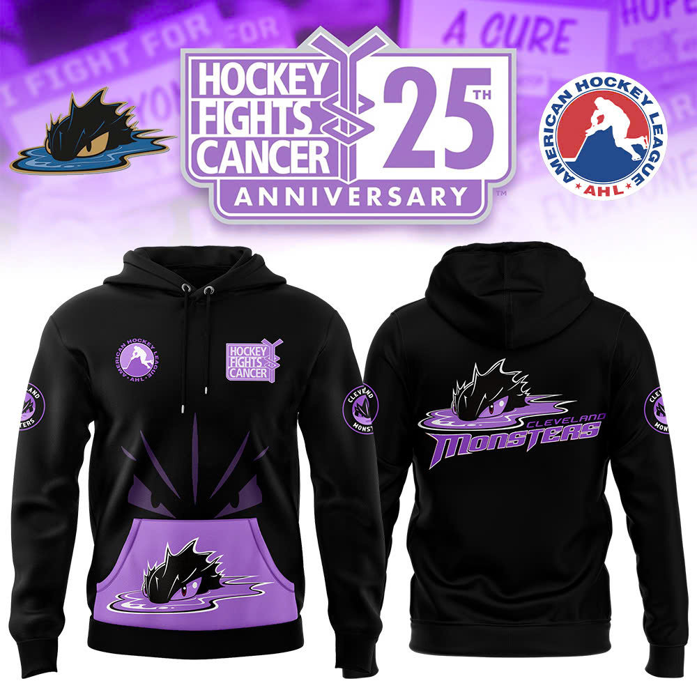Cleveland Monsters Hockey Fight Cancer Hoodie