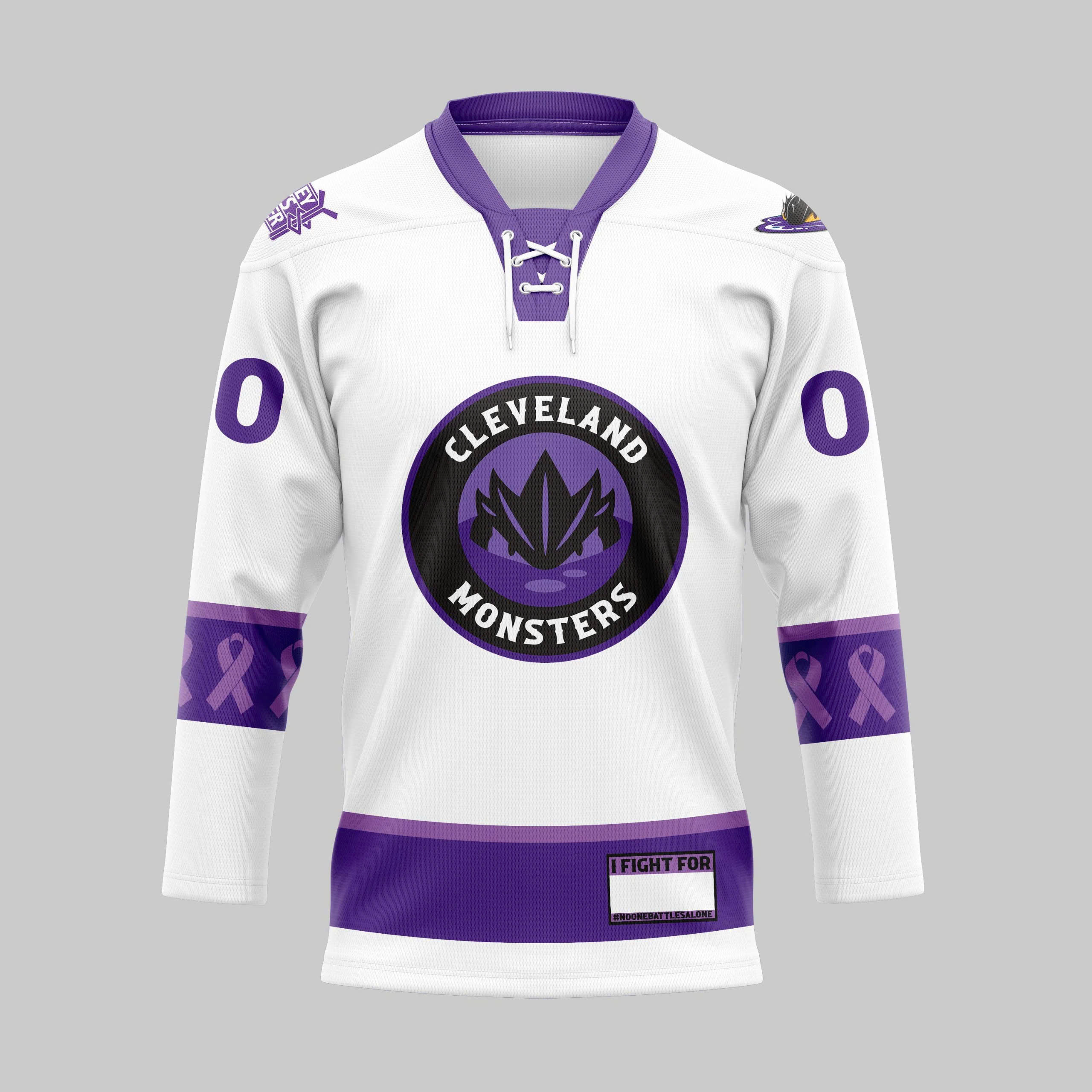 Cleveland Monsters Hockey Fight Cancer Jersey