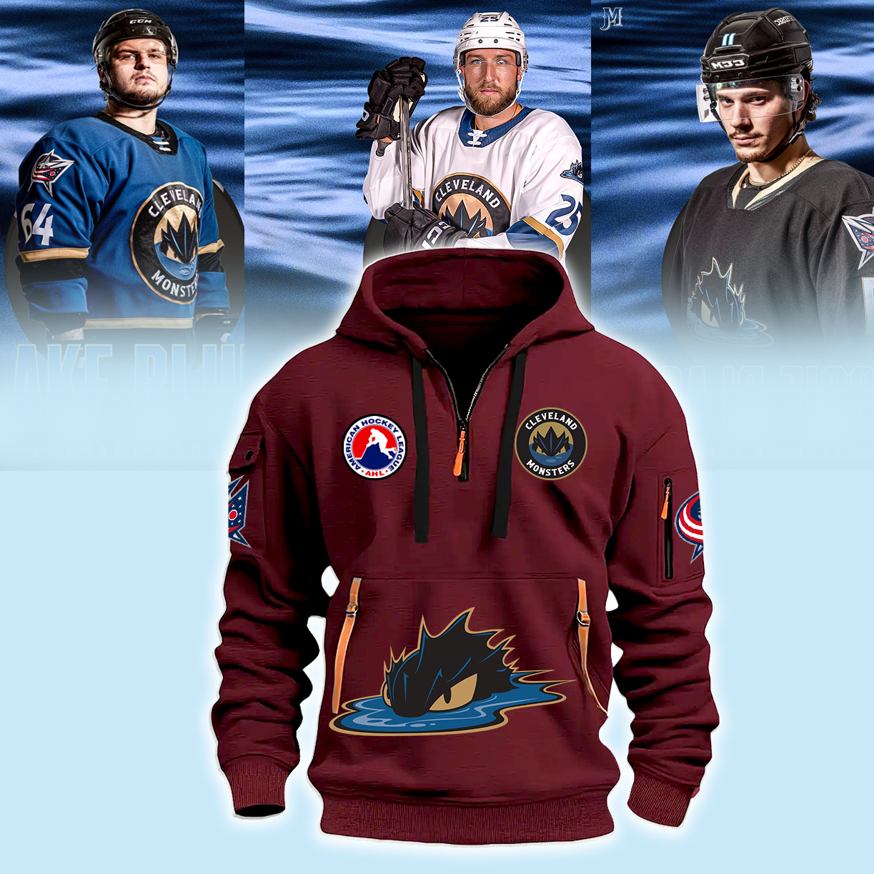 Cleveland Monsters New Hoodie (Wine red)
