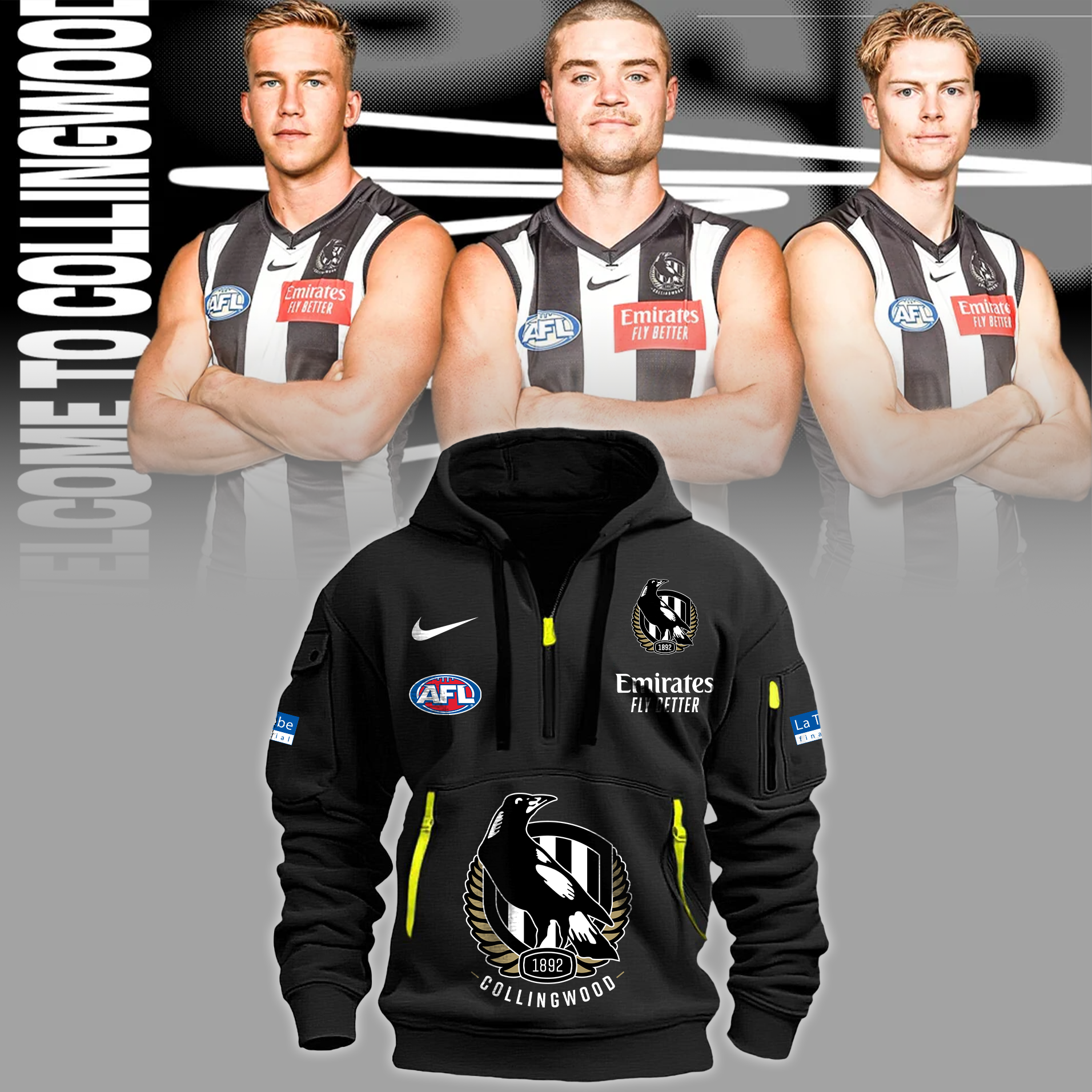 Collingwood Football Club New Hoodie 2024