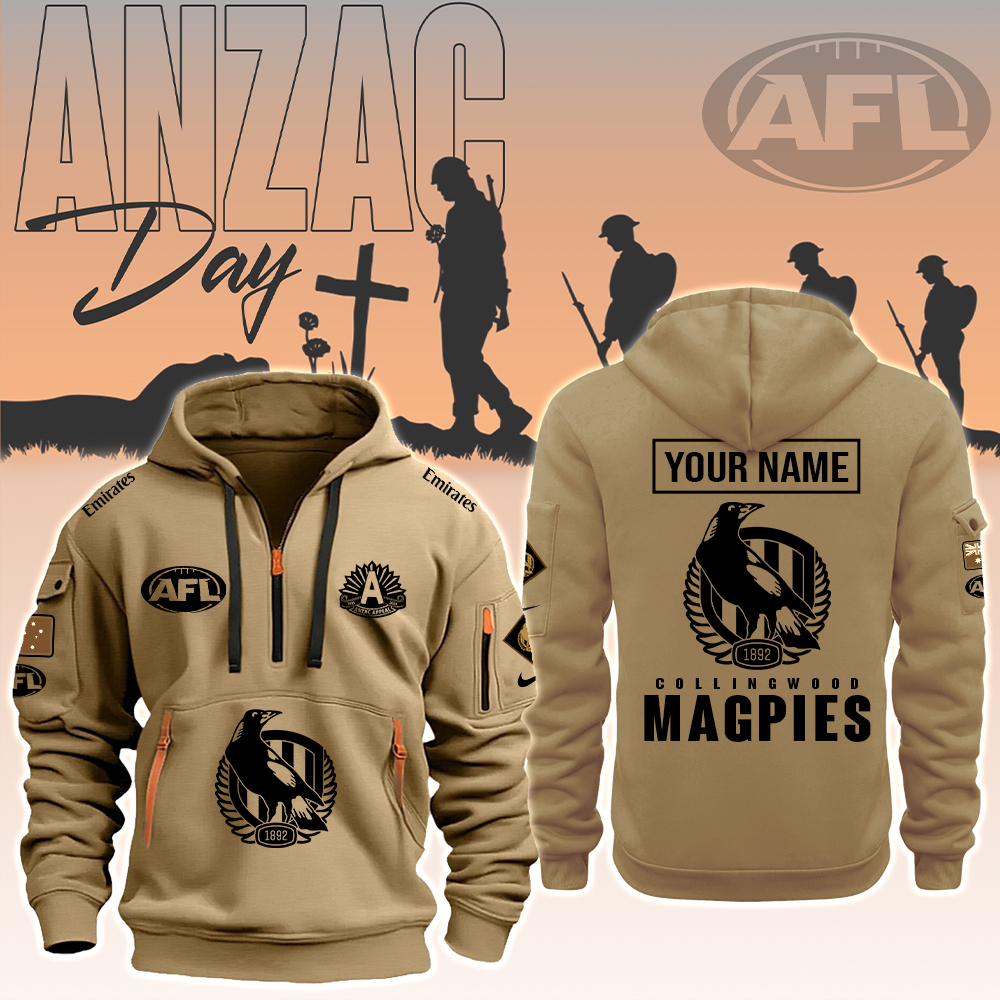 Collingwood Magpies AFL Anzac Day New Hoodie