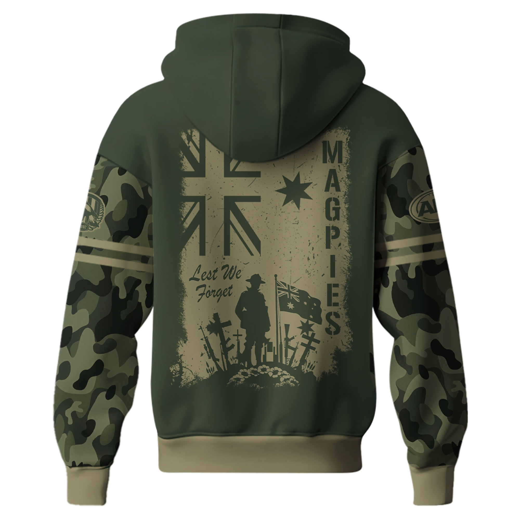 Collingwood Magpies AFL x Anzac Day Zip Hoodie 2025