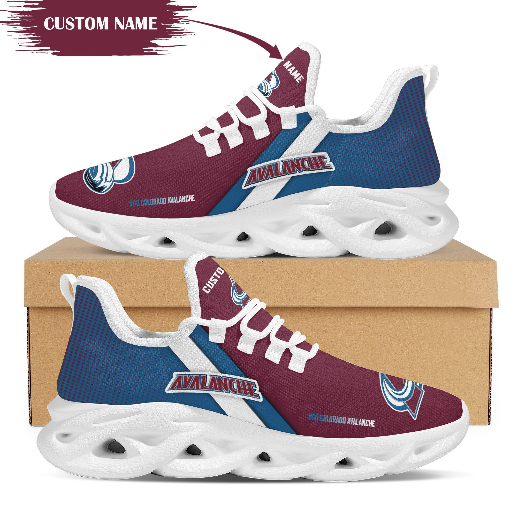 Colorado Avalanche Custom Personalized Max Soul Sneakers Shoes