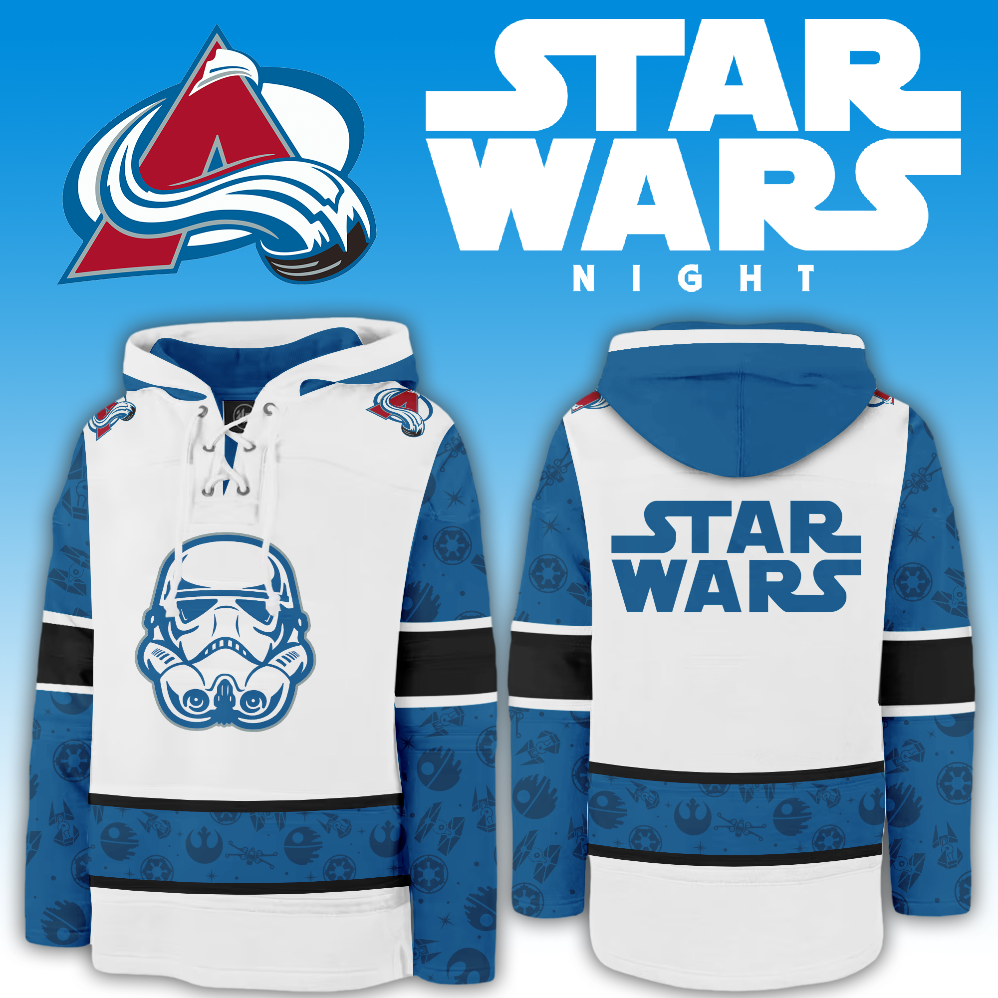 Colorado Avalanche x Star Wars Night Lace Up Hoodie