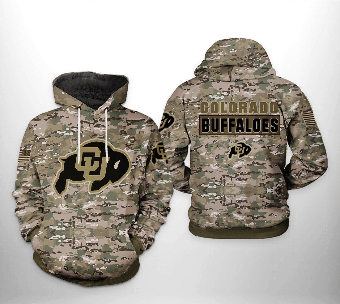 Colorado Buffaloes Camo Veteran Hoodie & Zip Hoodie